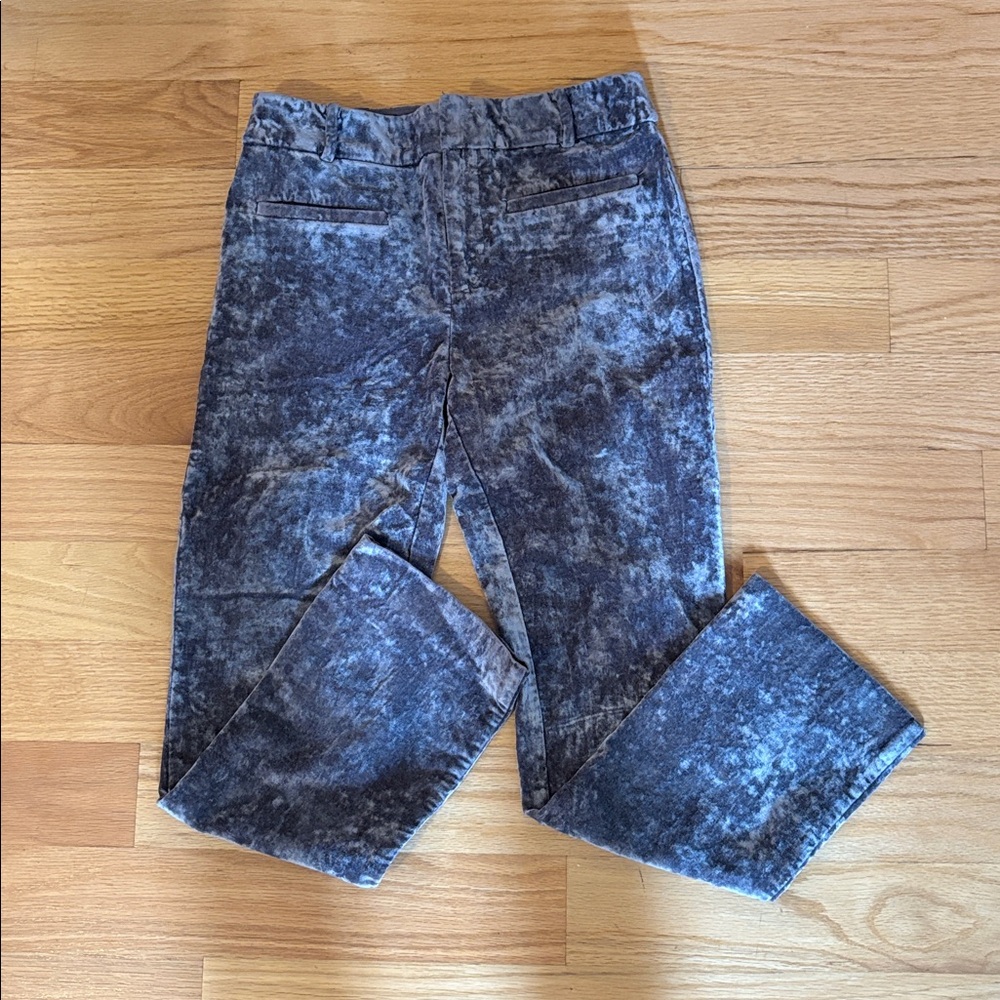 Anthropology crushed velvet ankle length trouser size 0